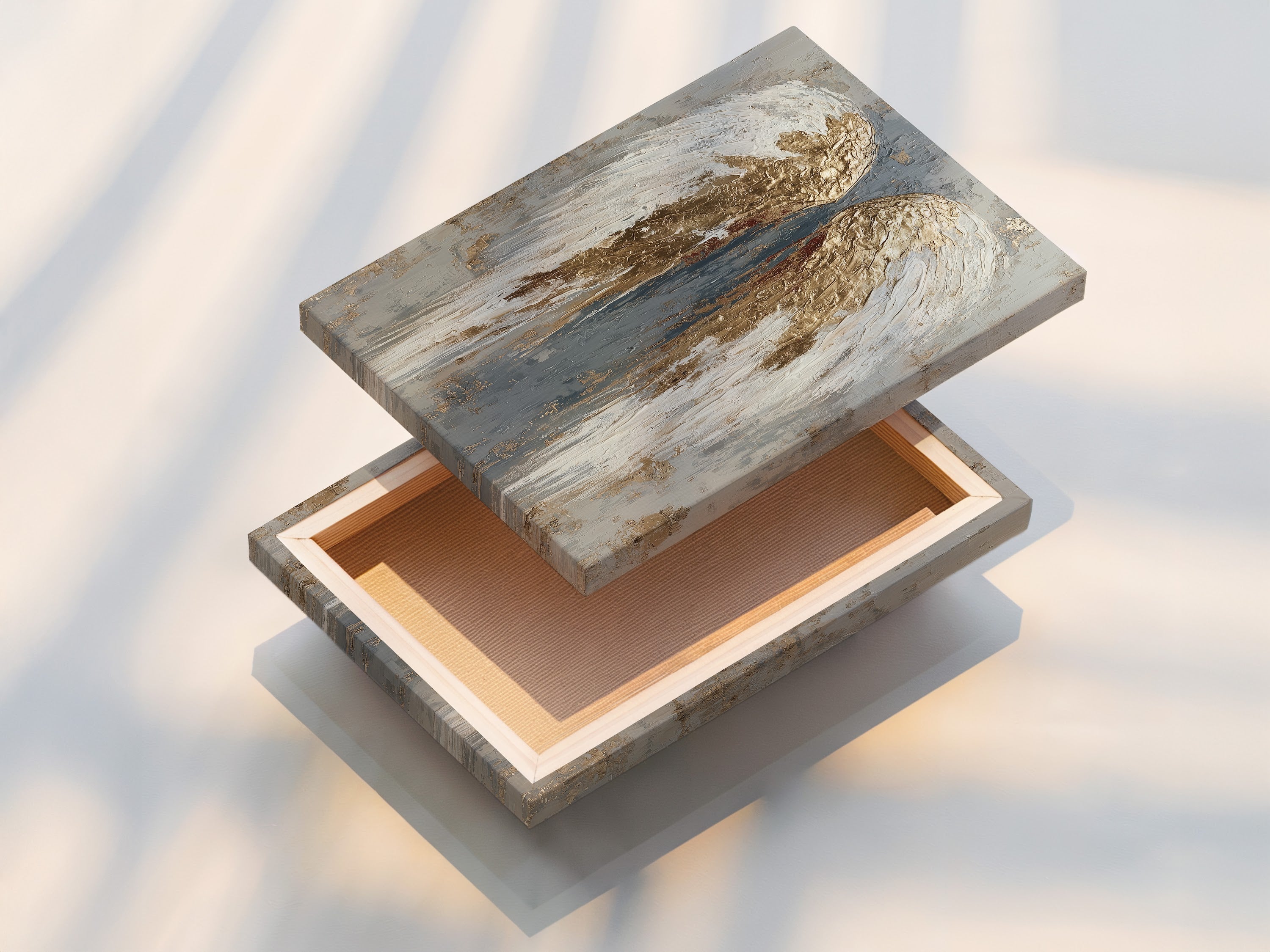 The stretched canvas print is displayed on a wall. The canvas is stretched tightly over a wooden frame. This creates a gallery-worthy look. It is ready to hang and enjoy. The texture of the canvas adds depth to the artwork.