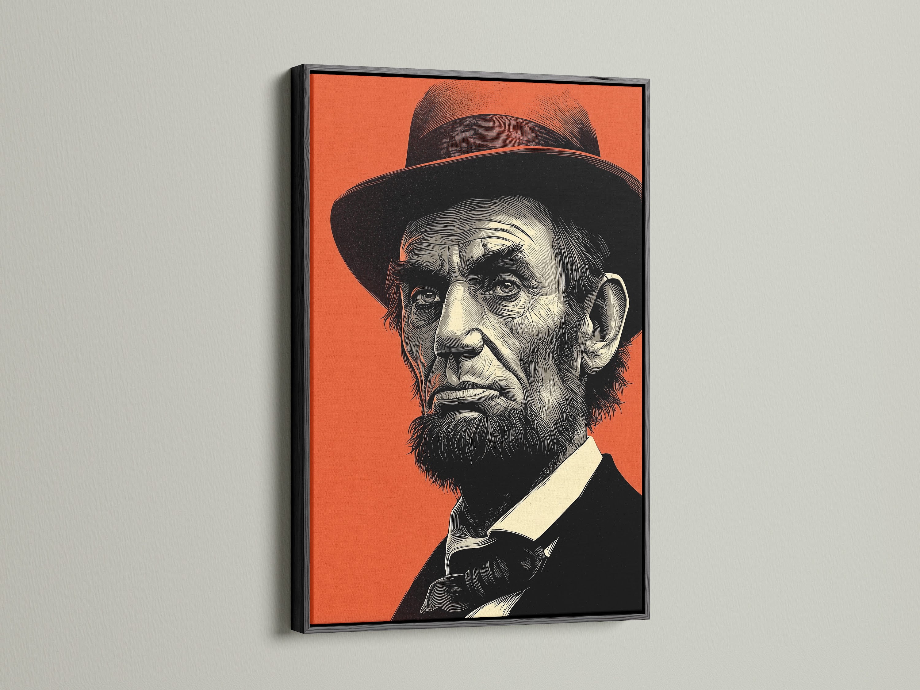 This artwork is presented in a black frame. The black frame adds a bold and sophisticated touch. It makes the artwork stand out. Discover the impact of a black-framed art piece. Style your space with stunning artwork.