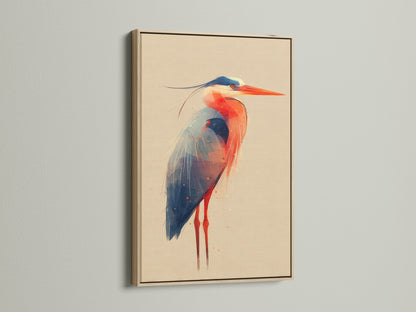 This oak frame beautifully complements the heron artwork. The bird canvas print gets a natural touch with this frame. Perfect for homeowners seeking coastal wall art. This frame enhances any modern nature art. It is ideal for minimalist or Scandinavian styles.