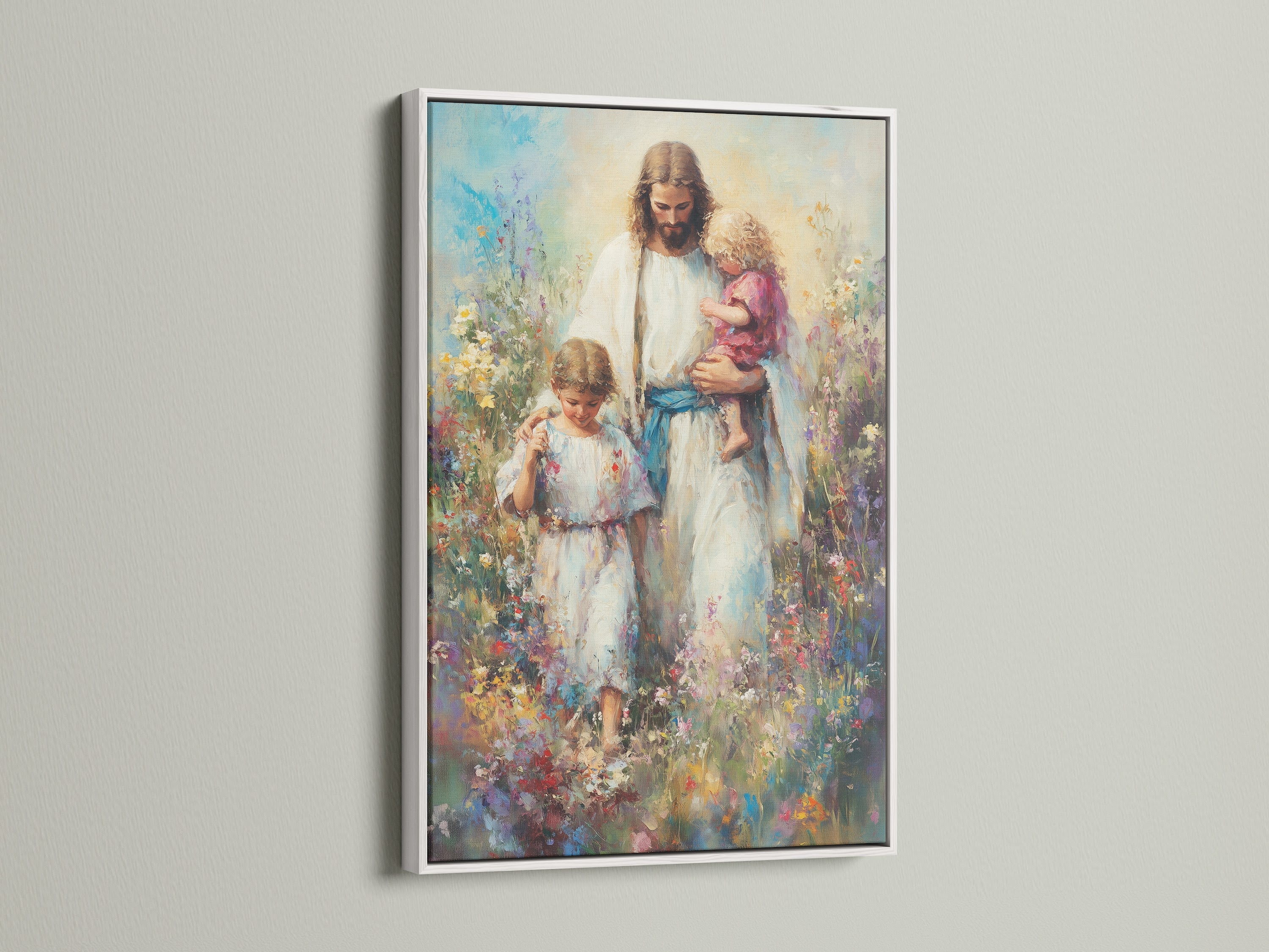 The artwork is presented in a sleek white frame. The white frame offers a clean and modern look. The frame enhances the artwork's colors and details. Perfect for minimalist or bright spaces. Bring a fresh and sophisticated touch to your walls.