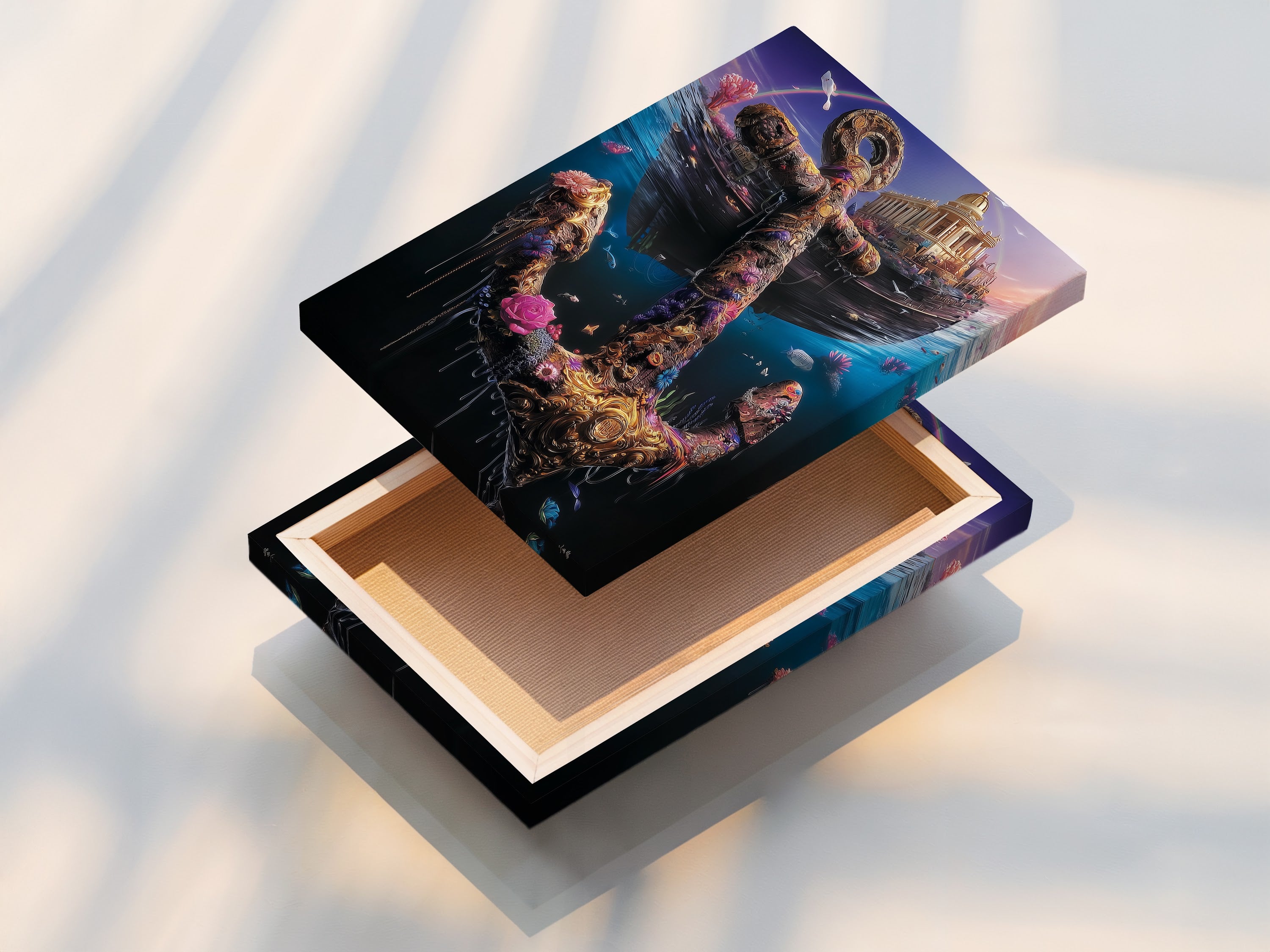 This image presents a stretched canvas print ready to hang. The canvas is taut and the print quality is exceptional. Perfect for showcasing your favorite artwork in a gallery-worthy style. Ideal for nautical wall art and coastal decor. Enhance your space with sea artwork.