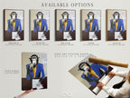 Available options are showcased including a stretched canvas print fine art poster paper and floating frame. Select the perfect format for your business monkey artwork. Customize your office wall decor with these versatile options. Find the ideal style for your workspace.