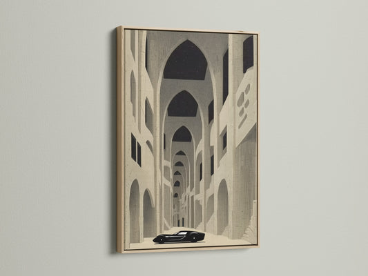 Elevate your gothic cathedral art with an oak frame. This vintage architecture piece gains warmth from the natural wood. Perfect for medieval church art this frame enhances any room. The oak provides a classic touch to gothic wall decor.