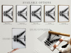 Explore available options for this marching band artwork. Choose from stretched canvas print fine art poster paper or floating frame. The black and white reflection art suits any style. Ideal for office wall art study decor and music rooms. Customize your perfect piece today.