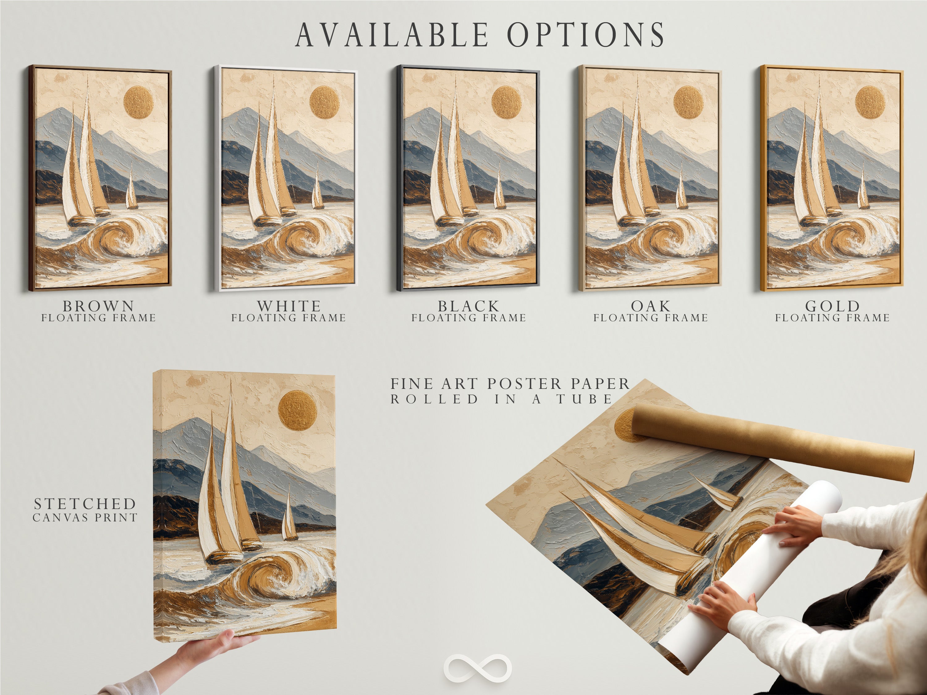 Sailboat Ocean Wave Art - Vintage Nautical Painting, Coastal Wall Decor, Mountain Seascape Print, Beach House Art, Maritime Decor