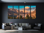 Glacier National Park Canvas Print – Majestic Mountain Landscape Wall Art for Living Room or Dining Room Decor