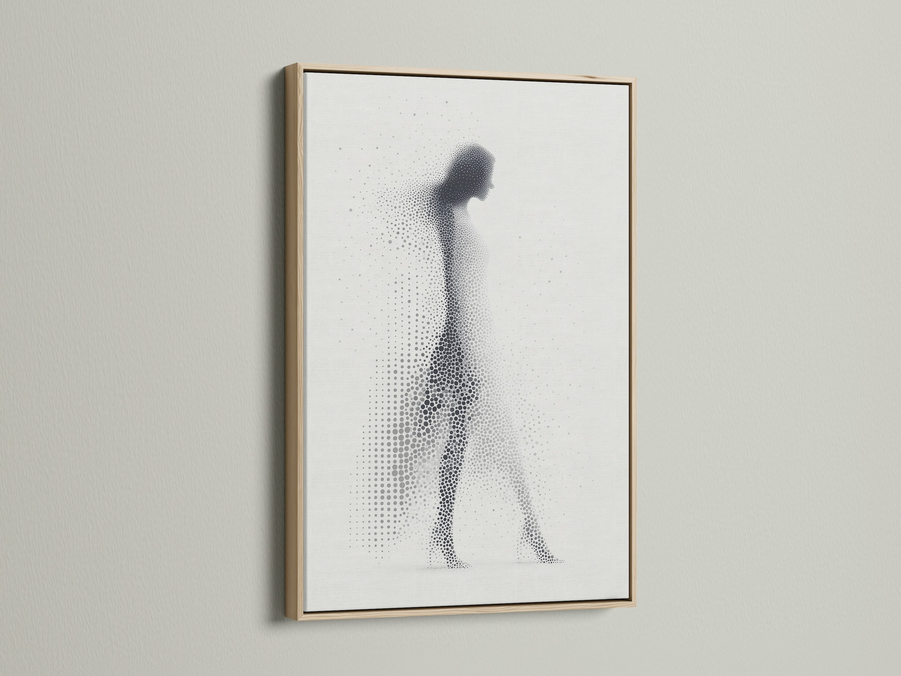 This is an oak frame displaying beautiful art. The art is framed. The oak frame adds warmth. The frame enhances the artwork. It complements any room's decor. It is a timeless choice for displaying art.