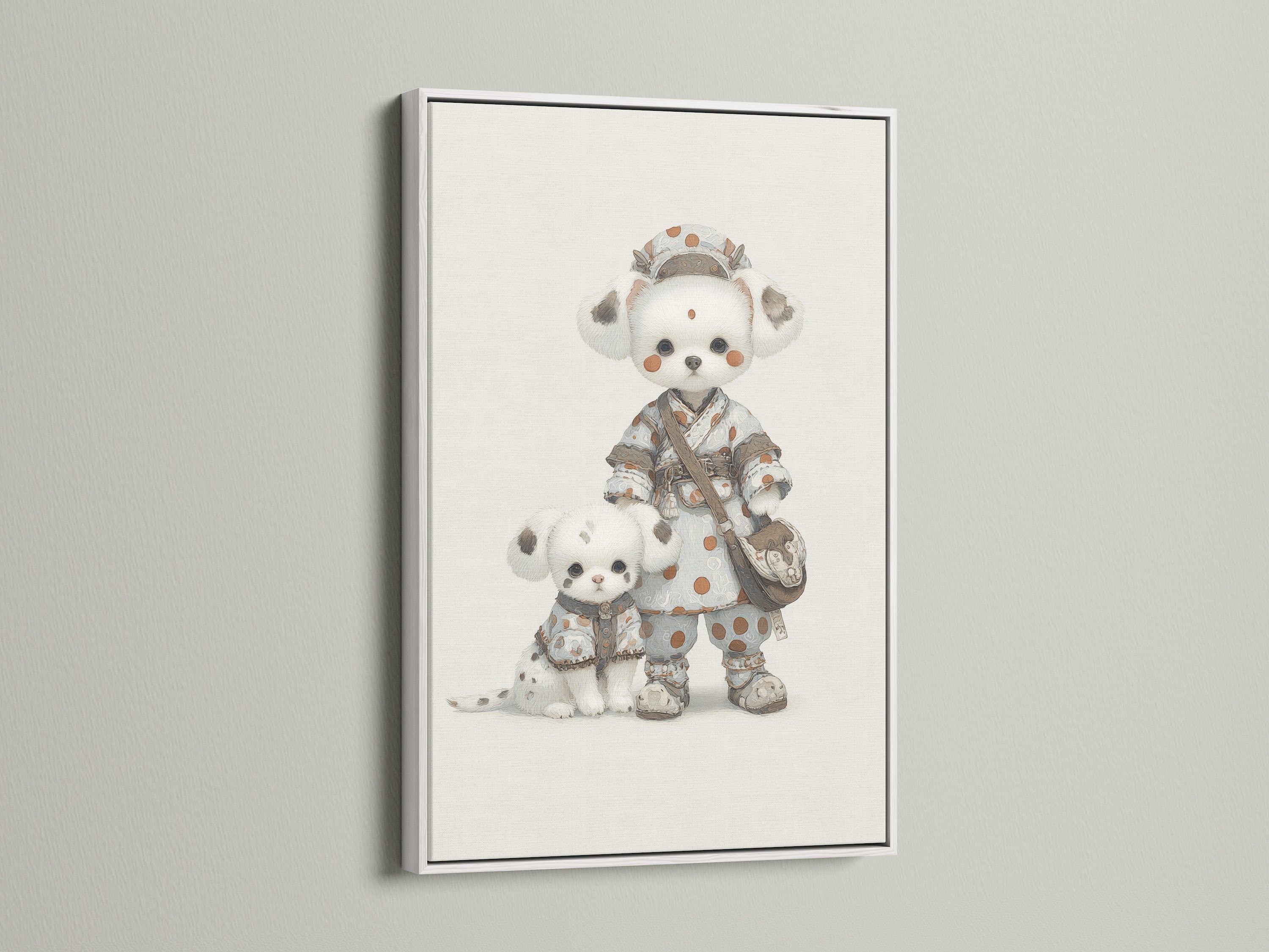 Charming Panda art print in a white frame. This kawaii animal wall art is ideal for nursery decor. The white frame adds a clean touch to the cute animal print. Enhance your baby room with this framed artwork. Perfect for modern minimalist styles.
