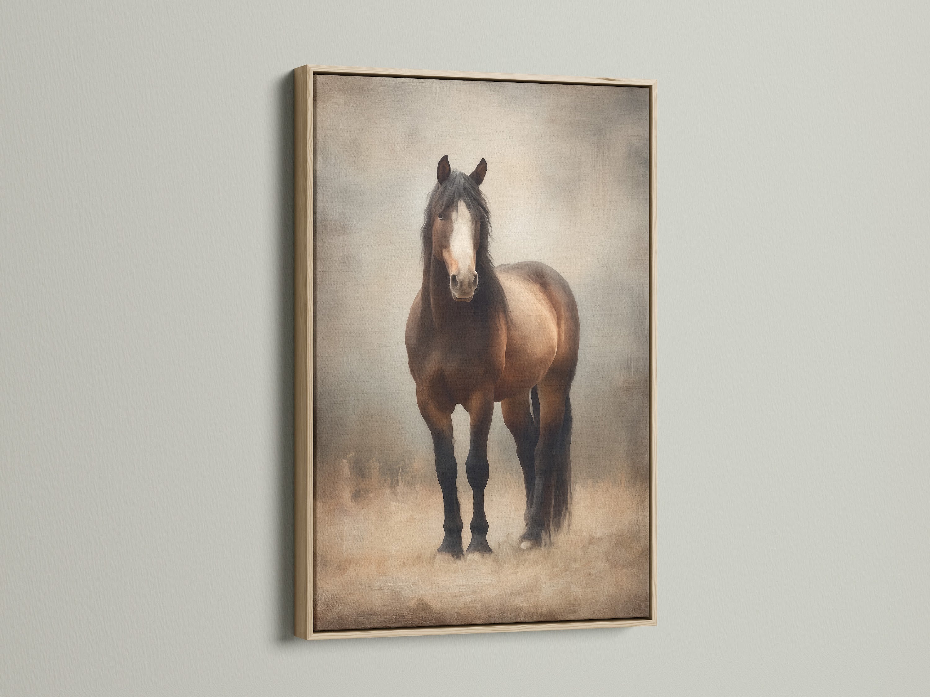 Majestic Brown Horse Print - Rustic Equine Wall Art, Western Home Decor, Animal Photography, Farmhouse Style Artwork for Living Room