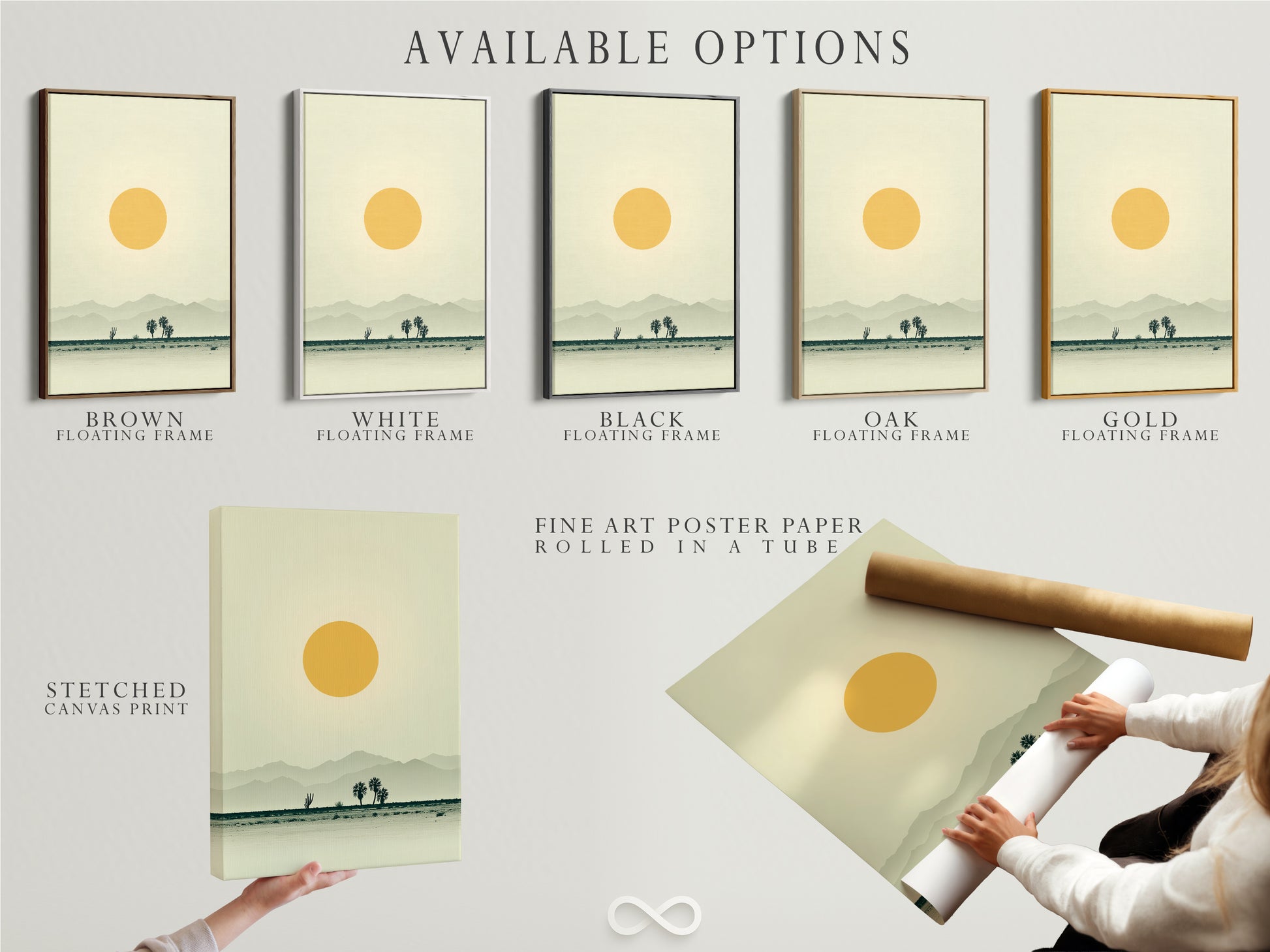 Available options include a stretched canvas print. Fine art poster paper is also an option. A floating frame elevates the desert landscape artwork. The warm earth tones enhance any room. It is minimalist wall art. This print brings southwestern decor to a home.