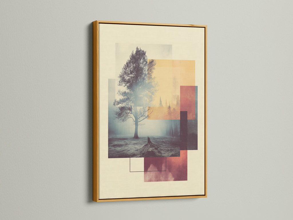 Abstract Tree Art Print - Modern Nature Wall Art, Geometric Landscape Poster, Contemporary Home Decor, Minimalist Artwork