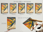 Available options are shown including a stretched canvas print fine art poster paper and floating frame. The soccer goalkeeper artwork is versatile. This sports wall decor is perfect for any style. Customize your football player poster. Choose what fits best for your space.