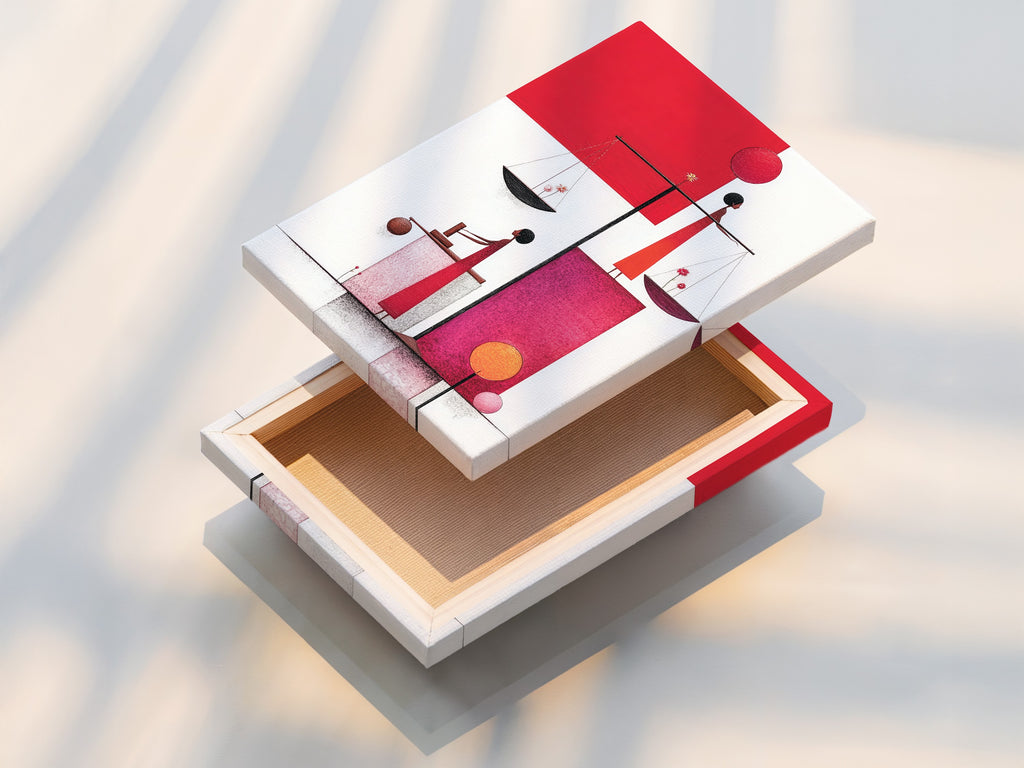 Stretched canvas print of the Justice Scales artwork. This ready-to-hang canvas print is a simple way to add sophisticated art. Ideal for law offices or modern living spaces. The abstract scales design adds style