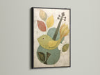 The Bird and Violin Canvas Print is elegantly framed in black. The dark frame creates a striking contrast. It emphasizes the vibrant colors in the artwork. This abstract canvas suits eclectic art styles. Elevate your wall decor.
