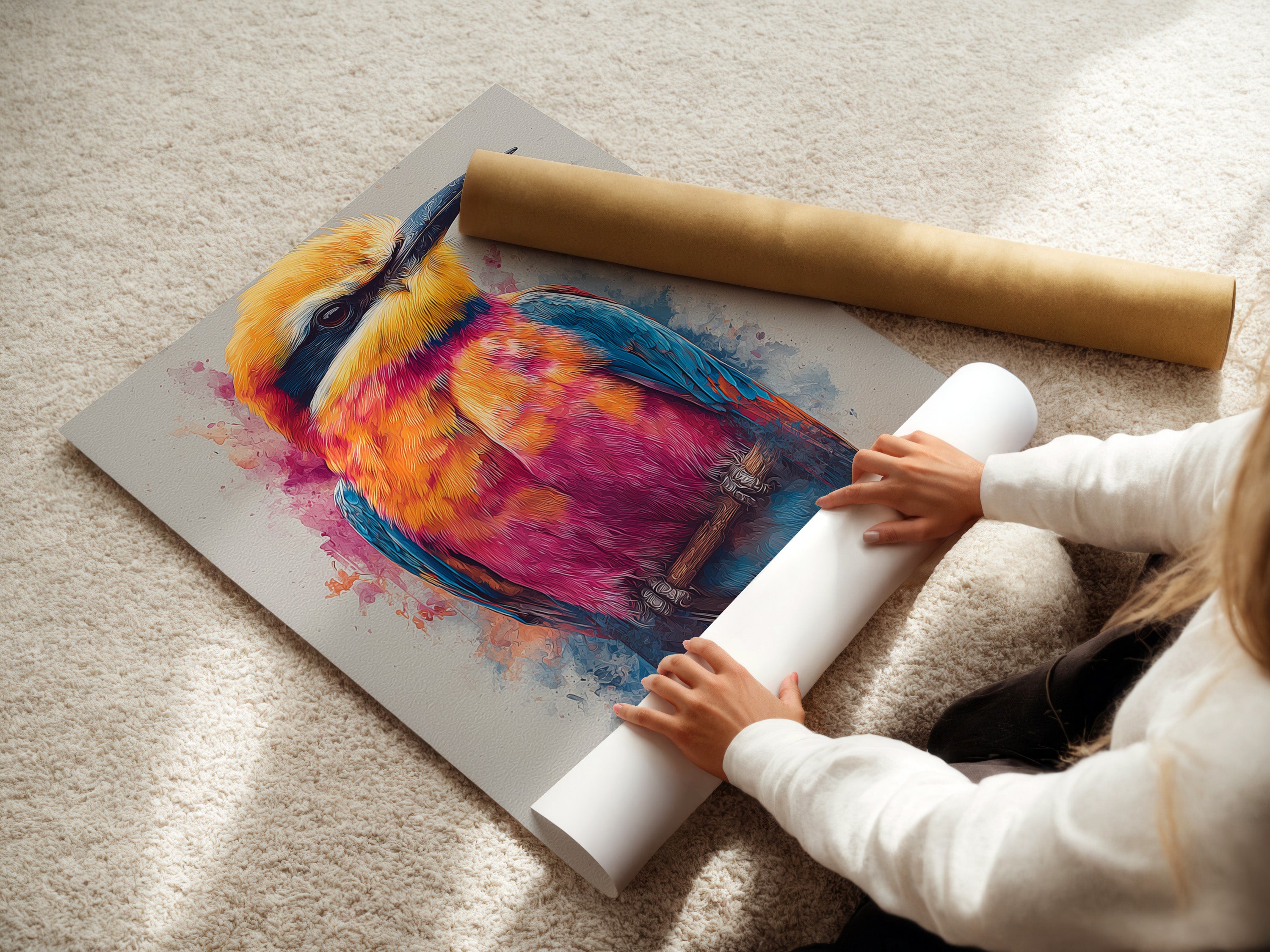 Vibrant Bee Eater Bird Watercolor Print - Colorful Bird Wall Art, Nature Artwork, Bird Lover Gift, Home Decor, Office Art