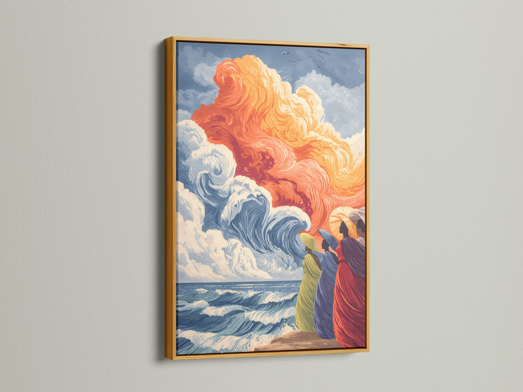 Enhance your home with our ocean wave art print in a gold frame. This coastal canvas brings a touch of luxury to your walls. It's perfect for adding a warm and inviting atmosphere to any space. Explore our selection of beach scene art and ocean artwork. Shop now for unique home wall decor.