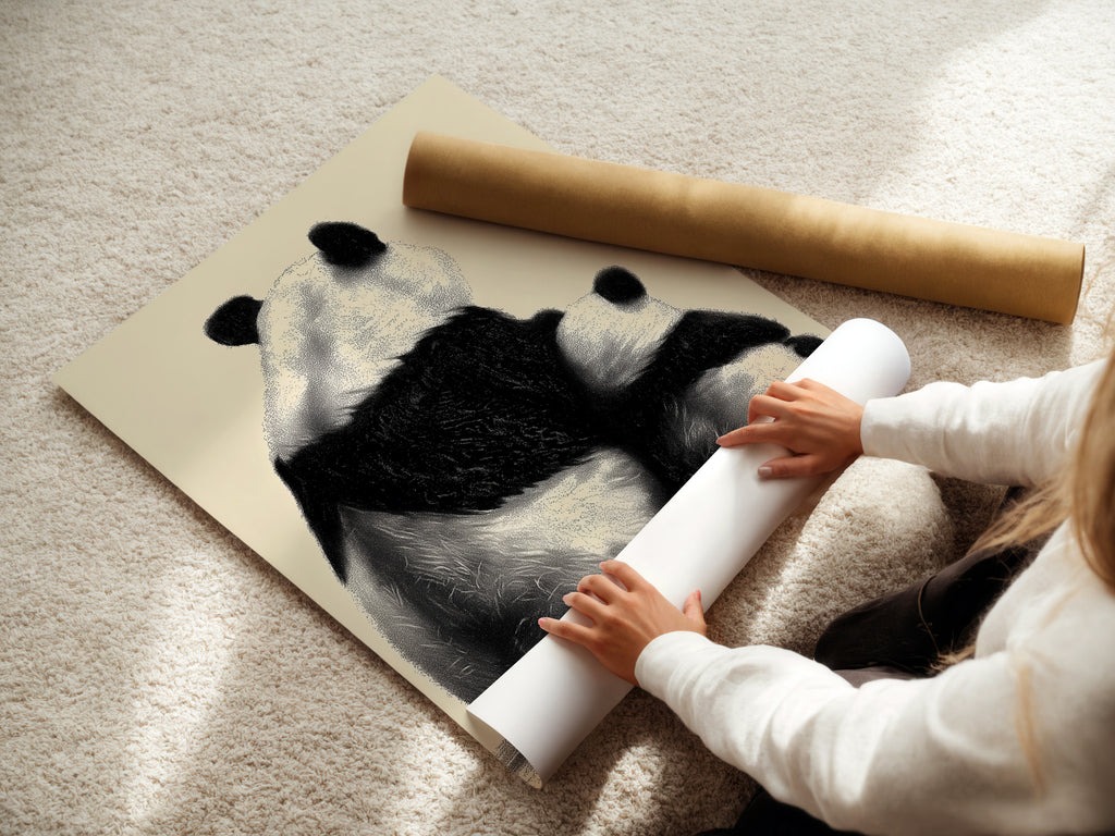 A woman is carefully rolling a fine art poster paper. The poster paper is high-quality and ready for printing. This step ensures the artwork remains pristine. Prepare your chosen art for a stunning display with this paper.