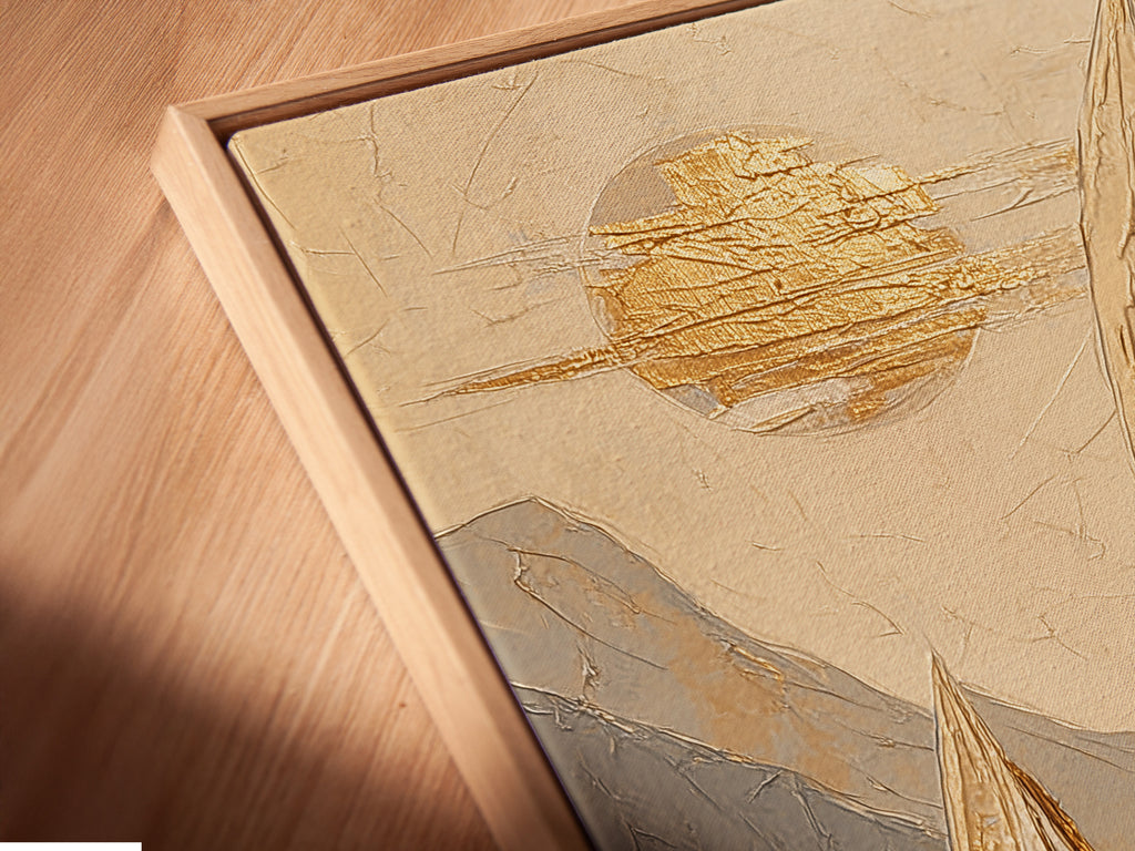 Sailboat Abstract Art - Nautical Wall Decor, Ocean Landscape Painting, Coastal Home Art, Beach House Decor, Maritime Print