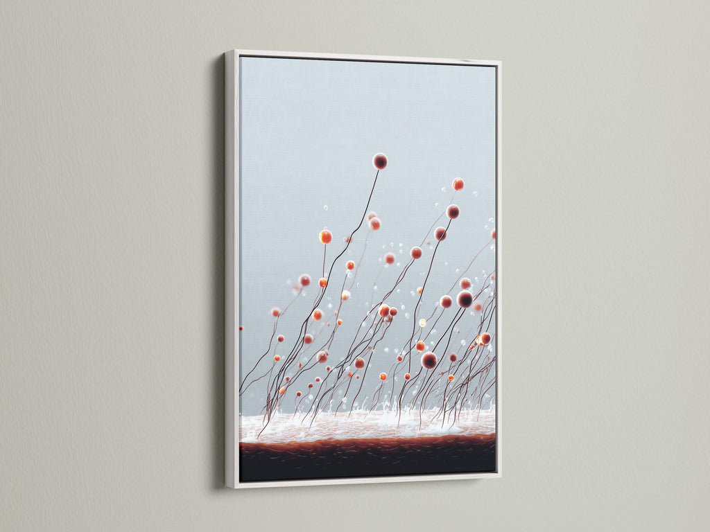 Artwork in a white frame on a light wall. The white frame offers a clean modern look. It makes the artwork pop. Discover our collection of white-framed artwork. Add a touch of elegance.