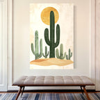 Saguaro Cactus Print - The Sonoran Desert Wall Art, Retro Cacti Poster, Arizona Mid Century Decor, Boho Botanical Desert Art