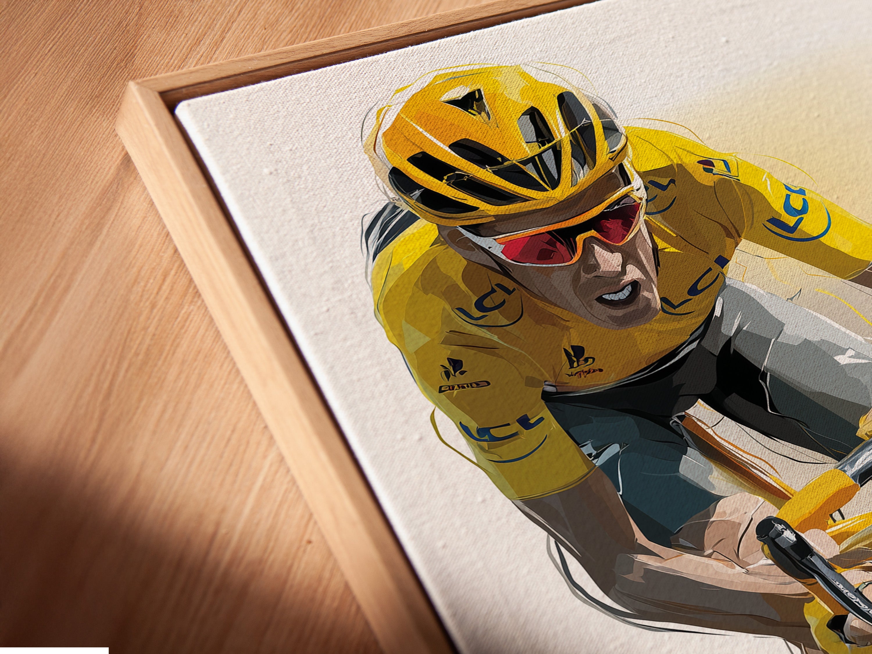 A close-up shot of a canvas print. It is displayed in a floating frame. The floating frame creates a modern look. See how this frame enhances the art. Find the perfect frame for your space.