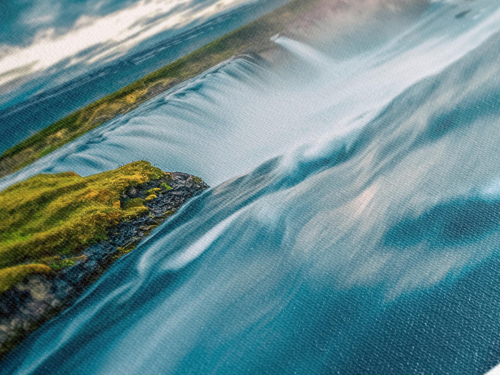 Godafoss Print Waterfall Canvas Art Iceland Nature Wall Art Oversized Waterfall Painting Landscape Artwork Iceland Art Print Home Wall Decor