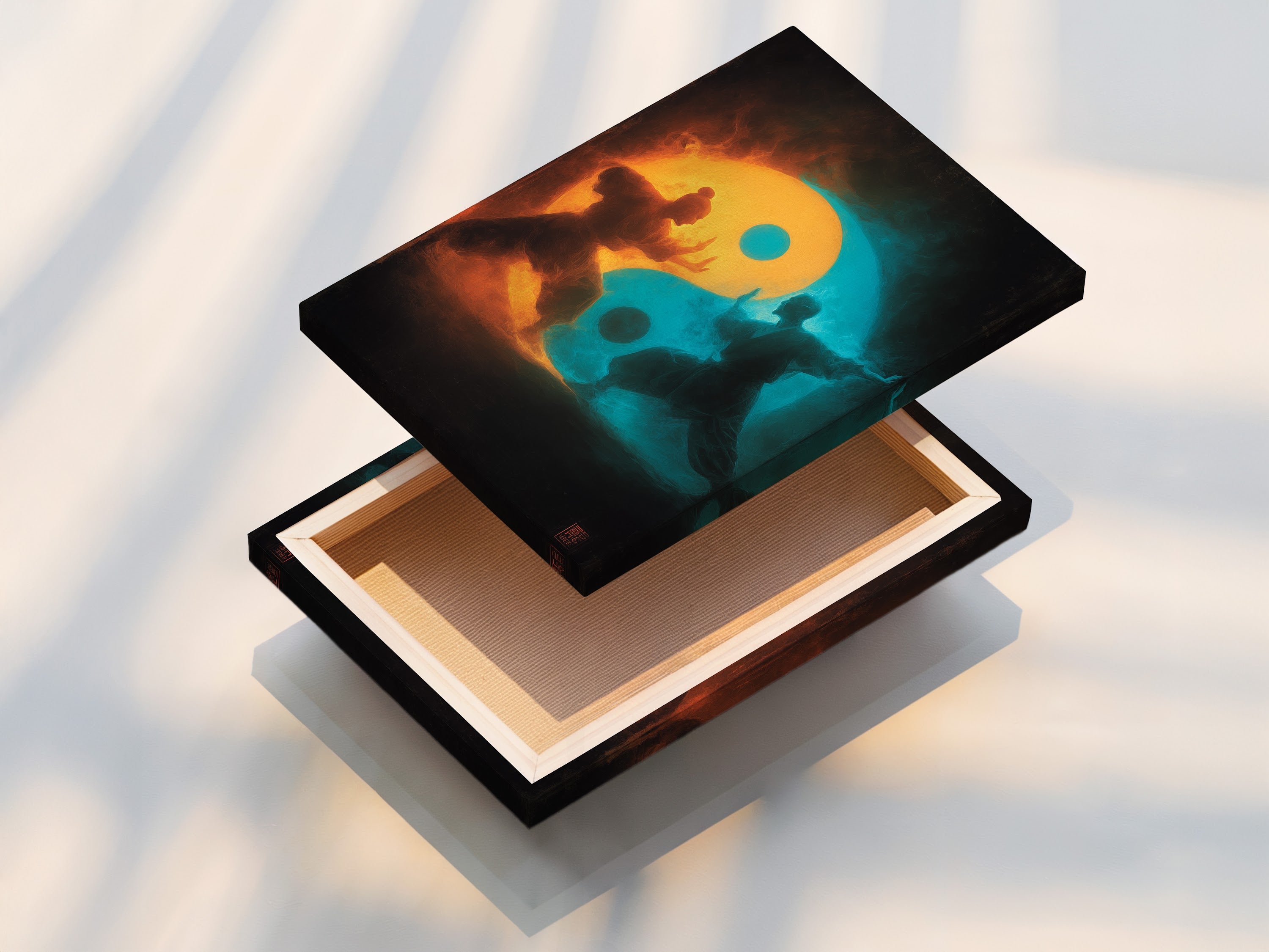 The image shows a stretched canvas print. The artwork wraps around the frame. This creates a gallery wrapped appearance. The canvas texture adds depth and richness. It makes your art ready to hang and enjoy in your home.