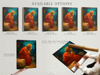 This image displays available art options. Choices include a stretched canvas print. There is fine art poster paper. A floating frame option is available. Each option offers a unique look. Choose the best fit for your artwork. The options cater to different styles. Discover your perfect art display solution.