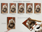 Available options for the Grizzly Bear artwork. Choose between a stretched canvas print fine art poster paper or a floating frame. Find the perfect style for your cabin art and animal wall decor. Personalize your nature prints.