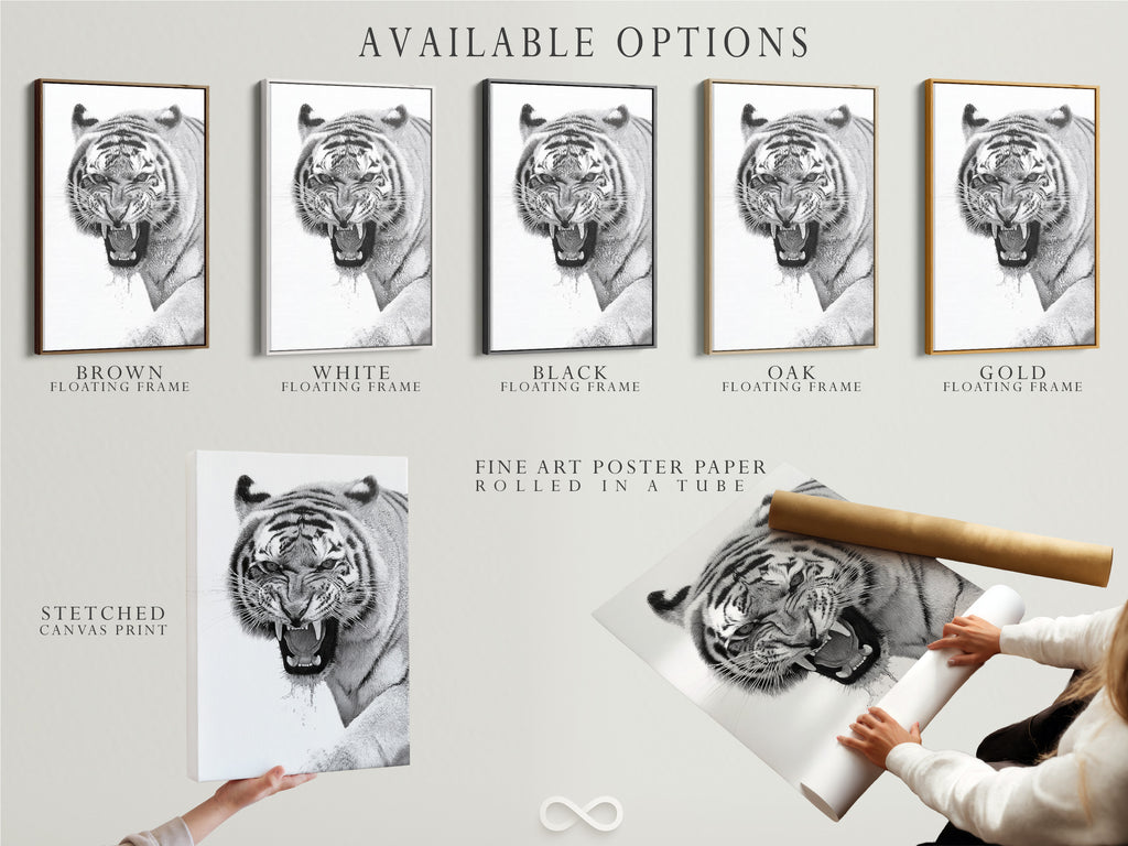 Available options include a stretched canvas print a fine art poster paper and a floating frame. Choose the perfect format to match your style. Each option enhances the artwork differently. They all provide a unique way to display art. Customize your artwork to fit your needs.