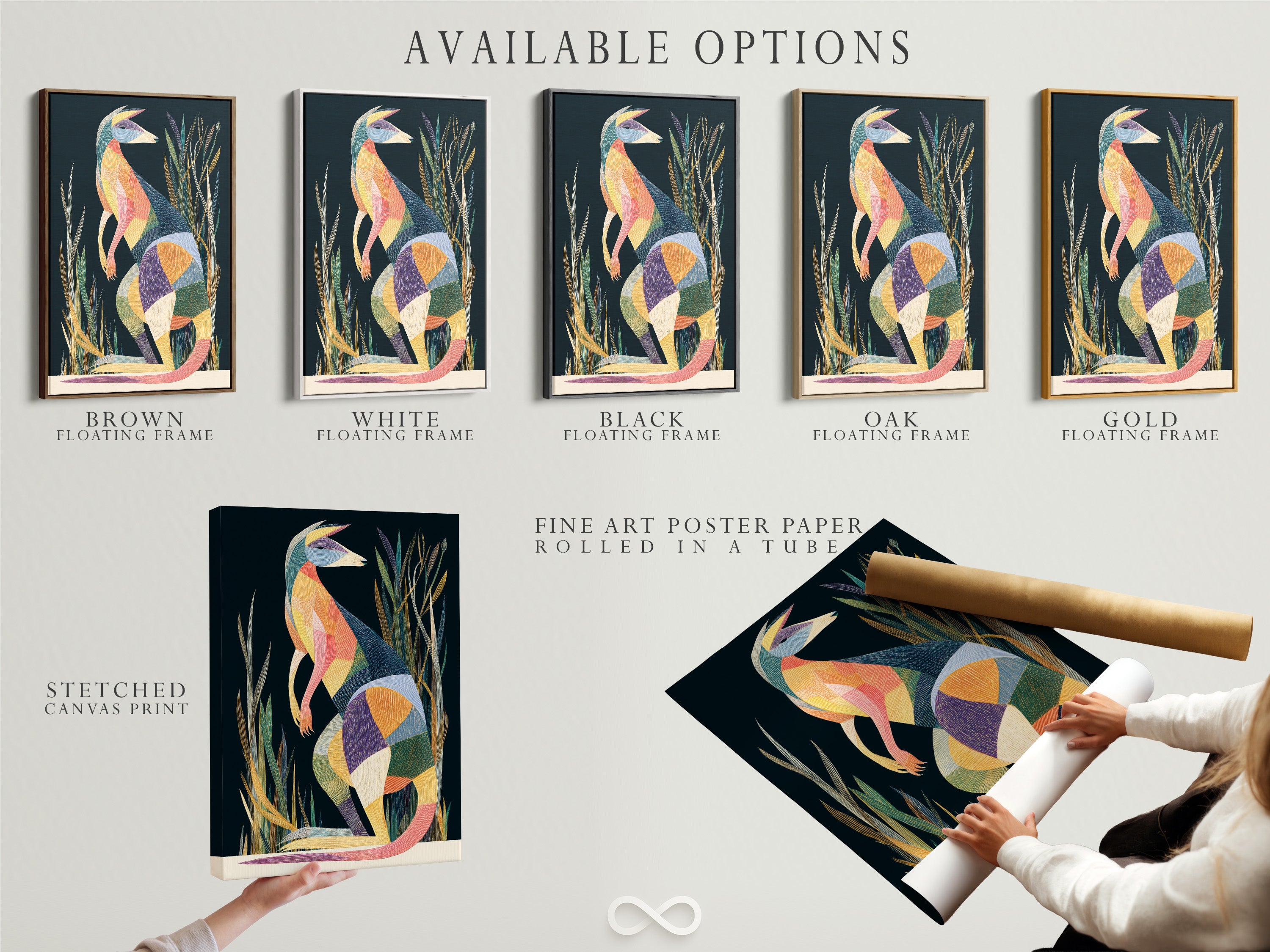 Explore available art display options. Choose from stretched canvas prints. Also select fine art poster paper and floating frames. Find the perfect medium to showcase your artwork. Customize your art to match your style.