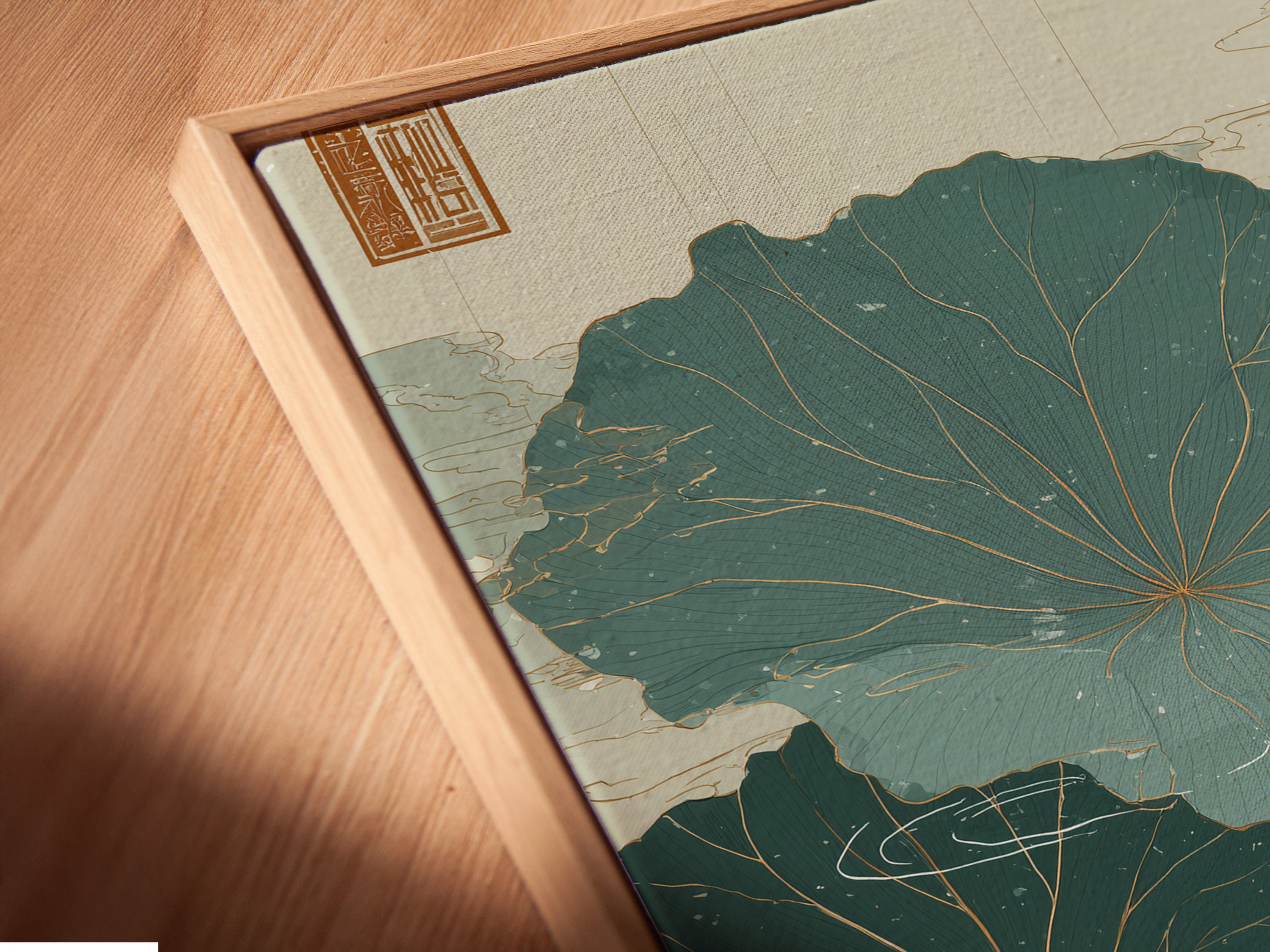 Vintage Frog Lily Pad Art Print - Japanese Style Nature Wall Decor, Pond Life Botanical Illustration, Zen Water Garden Artwork