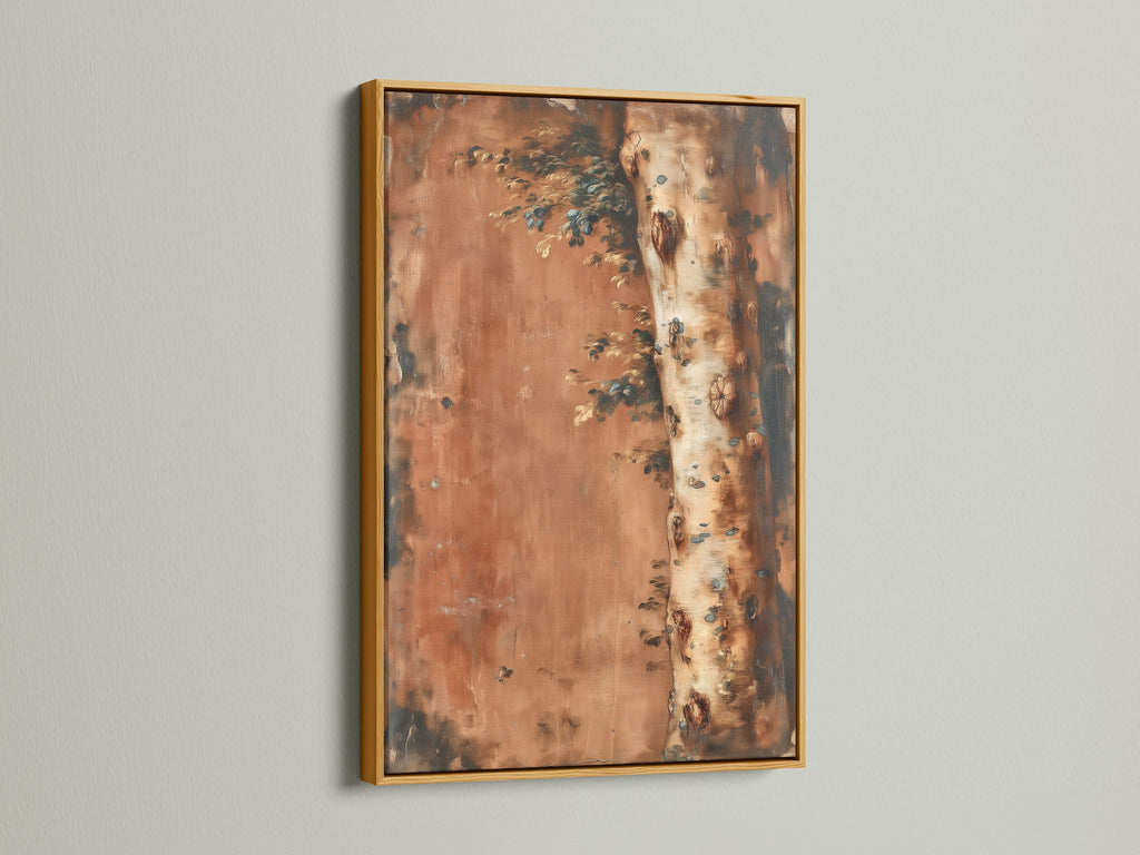 Gold Frame artwork adds a touch of elegance. The artwork is displayed with a gold frame. The gold frame enhances the artwork. The gold frame creates a luxurious feel. It complements the rustic artwork. This frame is great for adding warmth. The gold frame makes a statement.