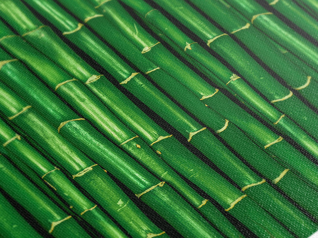 Large Bamboo Forest Canvas Print, Vibrant Green Wall Art, Oversized Zen Nature Artwork, Tranquil Bamboo Canvas for Peaceful Home Decor
