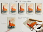 Explore available options for coastal artwork including stretched canvas prints fine art poster paper and floating frames. Customize your lighthouse and sailboat artwork to fit your style. Find the perfect medium for your nautical wall art. Discover the best options for your home decor.