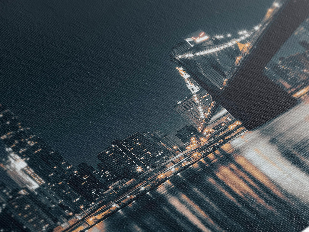 Brooklyn Bridge Canvas Print – Modern New York City Cityscape, Extra Large NY Brooklyn Bridge Wall Art for Modern Urban Office Wall Decor