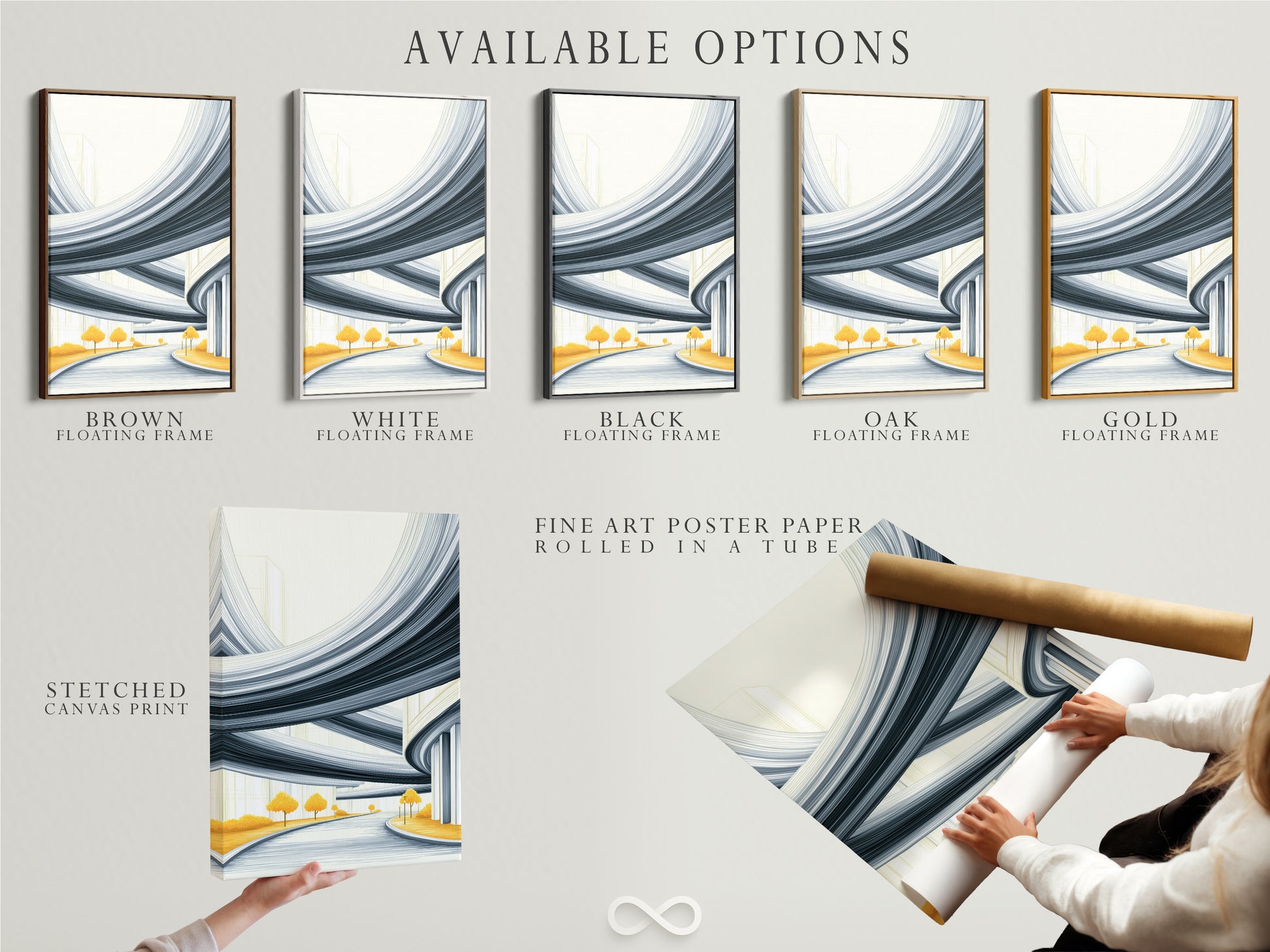 Explore available options for abstract cityscape art. Choose from stretched canvas prints fine art poster paper or floating frames. Customize your artwork to suit your style. Perfect for modern minimalist and contemporary spaces. Discover the ideal piece for your home or office.