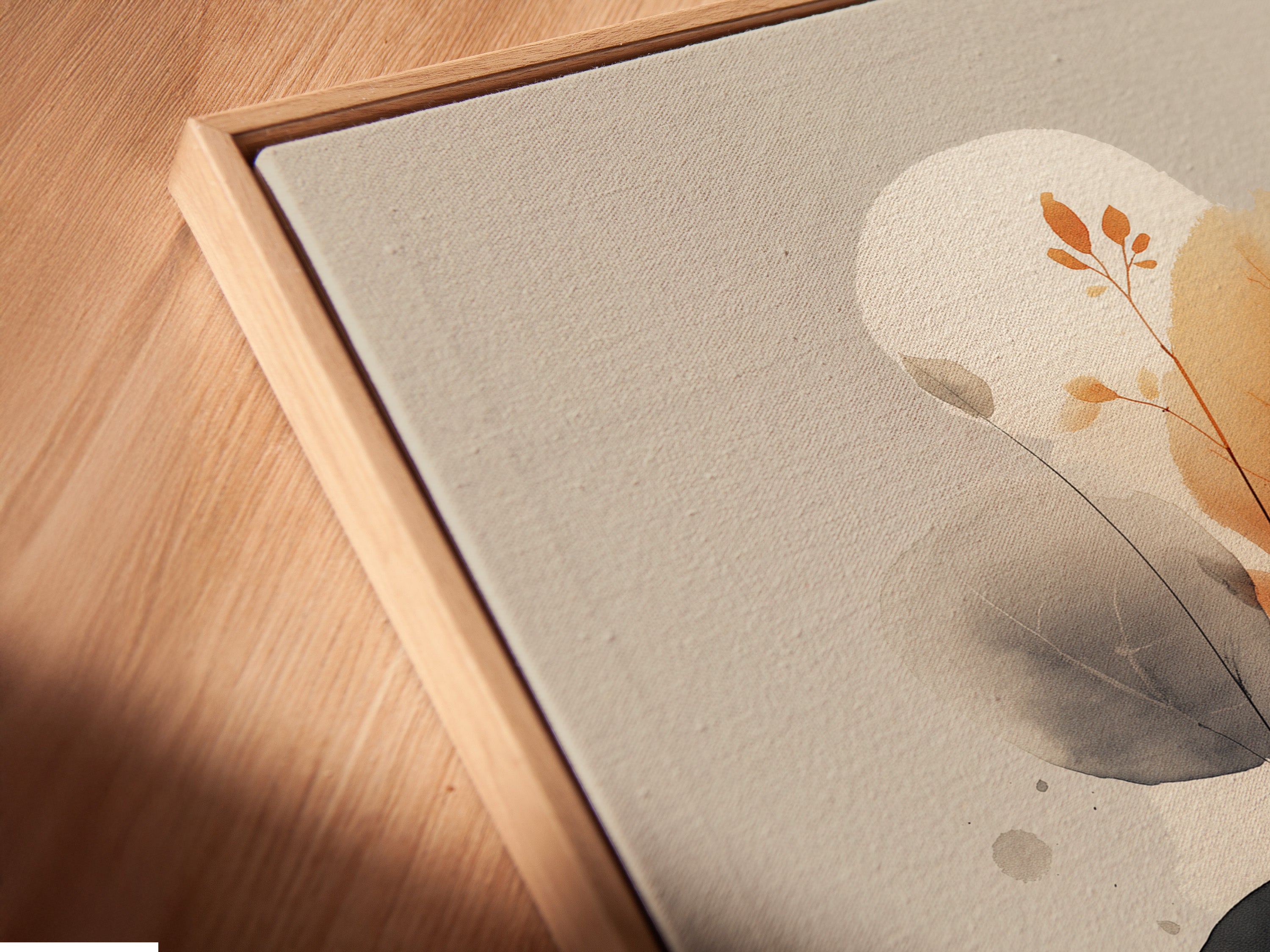 Abstract Botanical Wall Art - Watercolor Floral Print, Modern Minimalist Home Decor, Nature Inspired Artwork, Framed Canvas