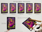 Explore available options for bowling art. Choose from a stretched canvas print fine art poster paper or a floating frame. The purple and green graffiti artwork suits any style. Enhance your game room or man cave with the perfect urban sports wall decor tailored to your taste.
