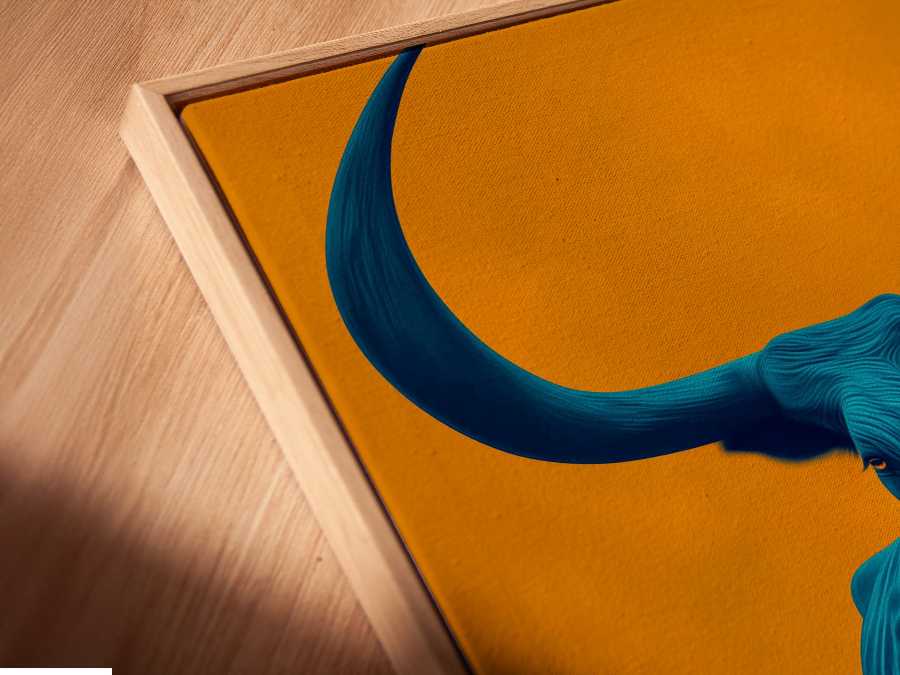 Teal Longhorn - floating frame angle