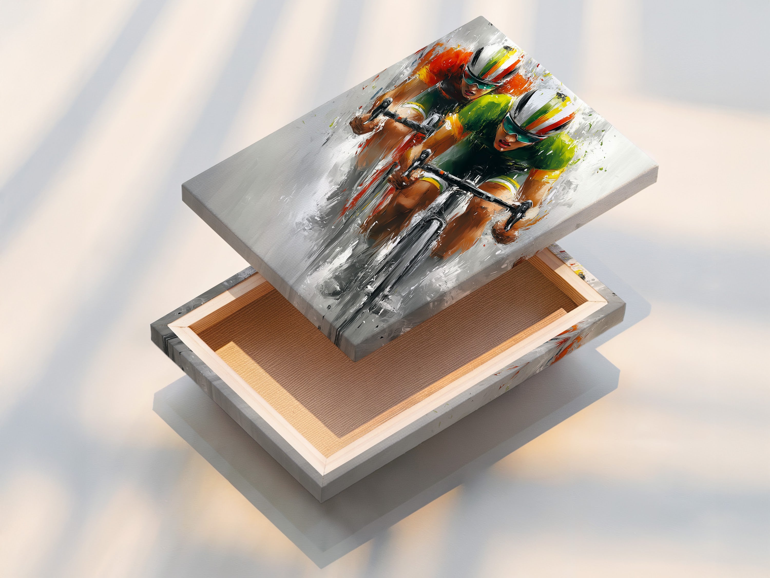 A stretched canvas print is displayed. The canvas is tightly stretched. It is ready to hang. The artwork wraps around the edges. Explore the depth and texture that a stretched canvas brings to your art. It looks great in any setting.