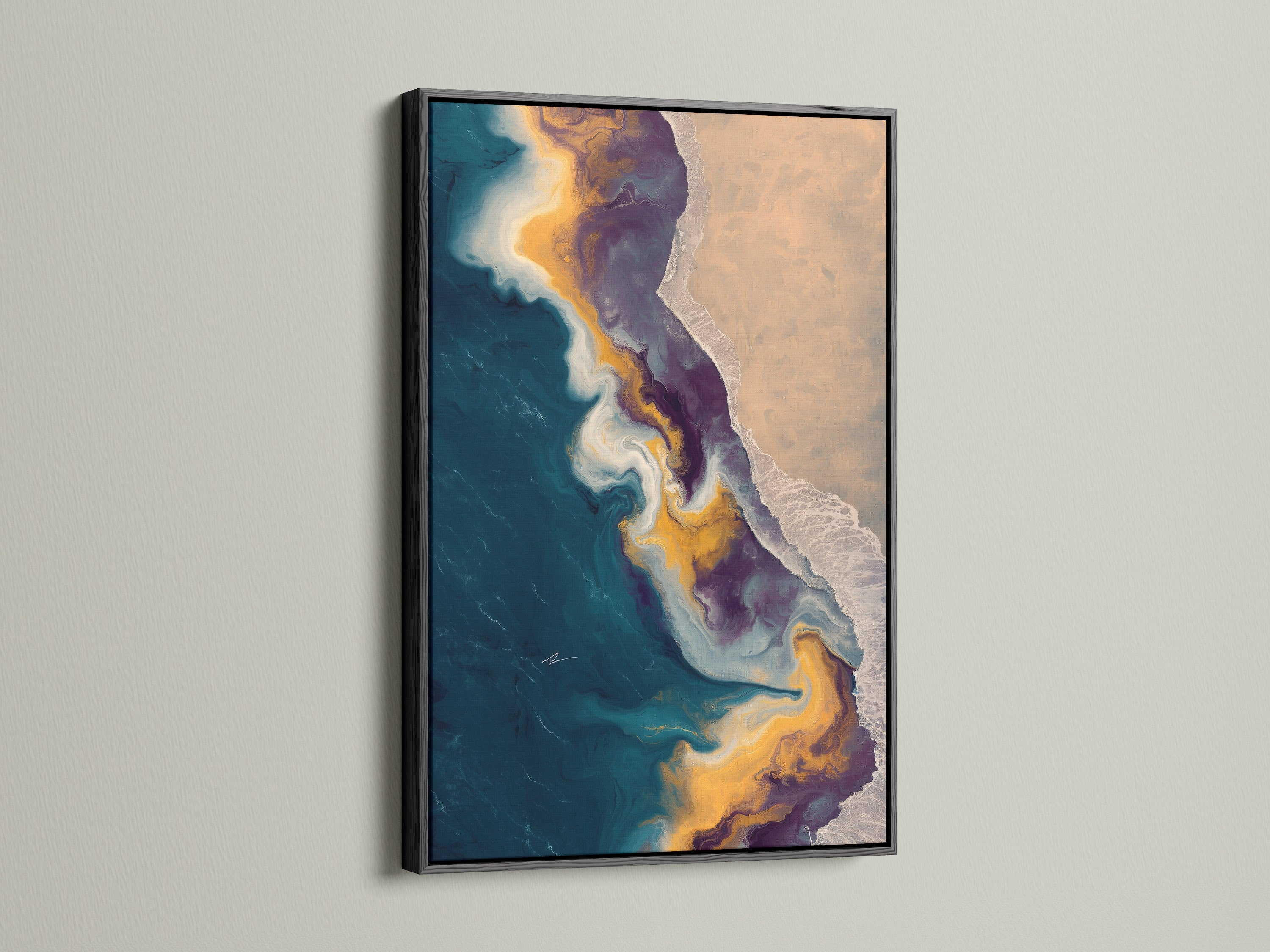 A sleek black frame adds drama to the artwork. Its bold contrast enhances the art's details. This frame brings sophistication to any space. Perfect for contemporary and classic settings. Explore the elegance of black framed art.