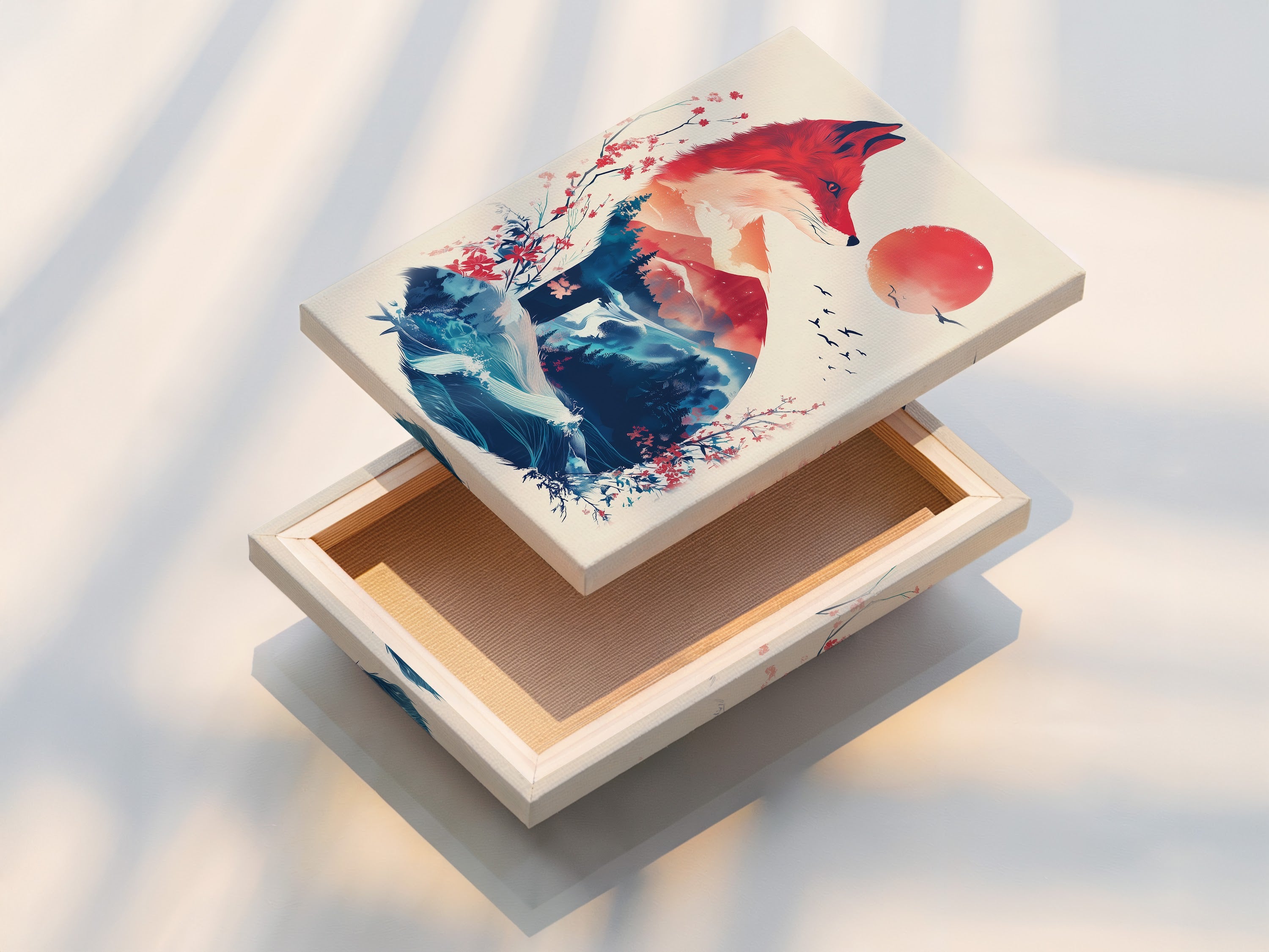 A stretched canvas print is shown. The canvas print is taut. It is ready to hang. The art provides a gallery-quality look. This stretched canvas print offers durability and vibrant colors. Elevate your home decor with this piece.