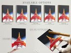 Explore available options for our Eiffel Tower art: stretched canvas print fine art poster paper and floating frame. Choose the perfect format to suit your taste and decor. Create a personalized display with our versatile options.