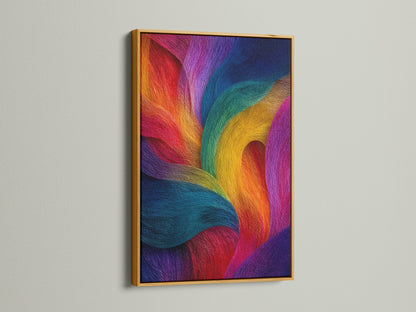 The artwork is showcased in a luxurious gold frame. The metallic finish adds a touch of glamour and sophistication. The frame enhances the artwork's richness and detail. Gold frames bring warmth and elegance to any space. A perfect option for adding a touch of opulence to your art display.