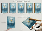 Explore available options for the eagle portrait. Choose between a stretched canvas print fine art poster or floating frame. Each option highlights the majestic bird's piercing blue eyes. Enhance your office or living room with this captivating wildlife art. It suits contemporary styles.
