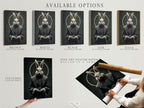 Available options include stretched canvas prints fine art poster paper and floating frames. The rabbit monk art can be customized to your preference. This gothic religious art offers versatile display options. Find the perfect style for your space.