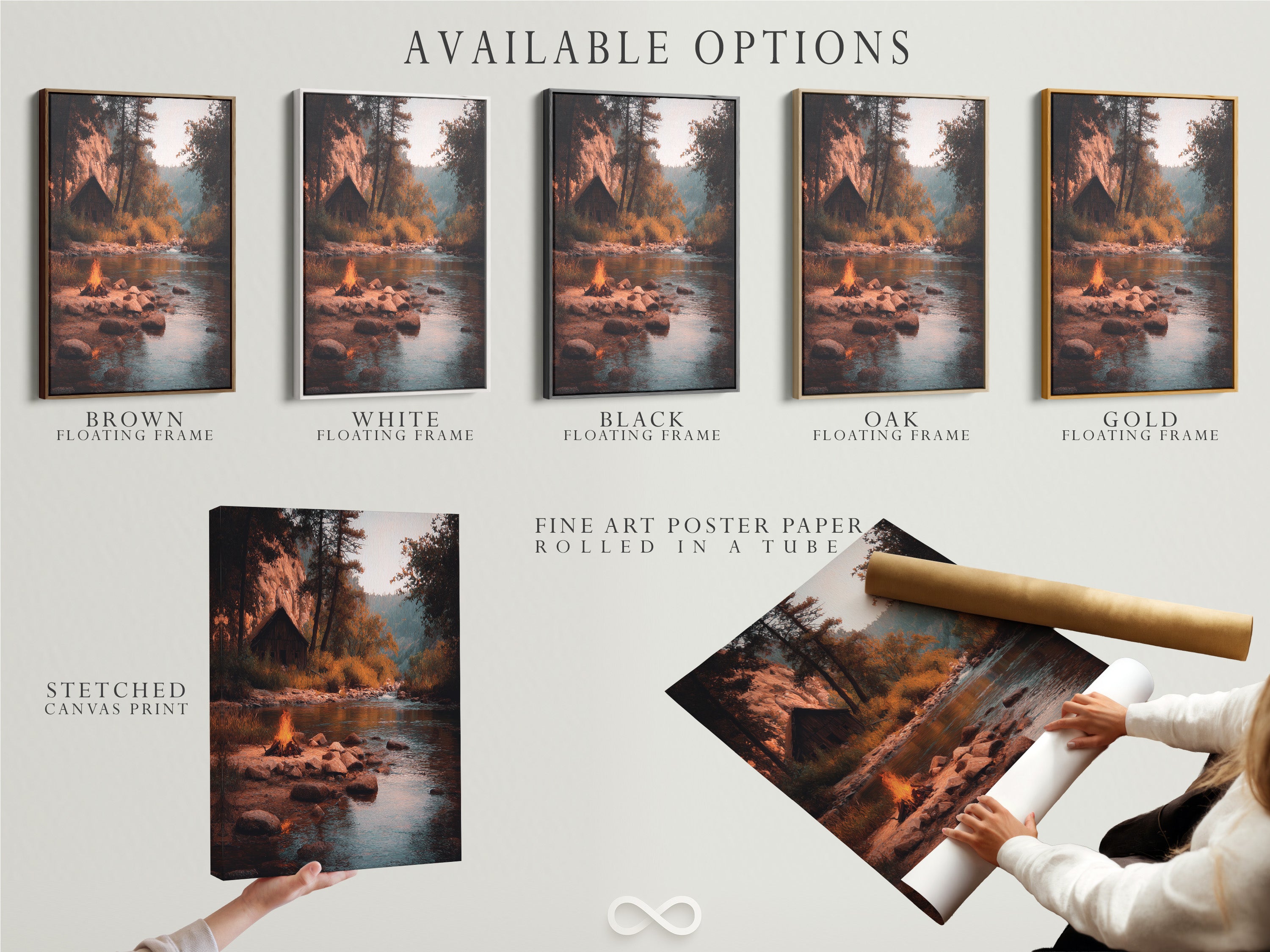 Available options include stretched canvas prints fine art poster paper and floating frames. Choose the perfect medium and framing style. The options cater to diverse preferences. Create a customized art piece. Select your preferred style.