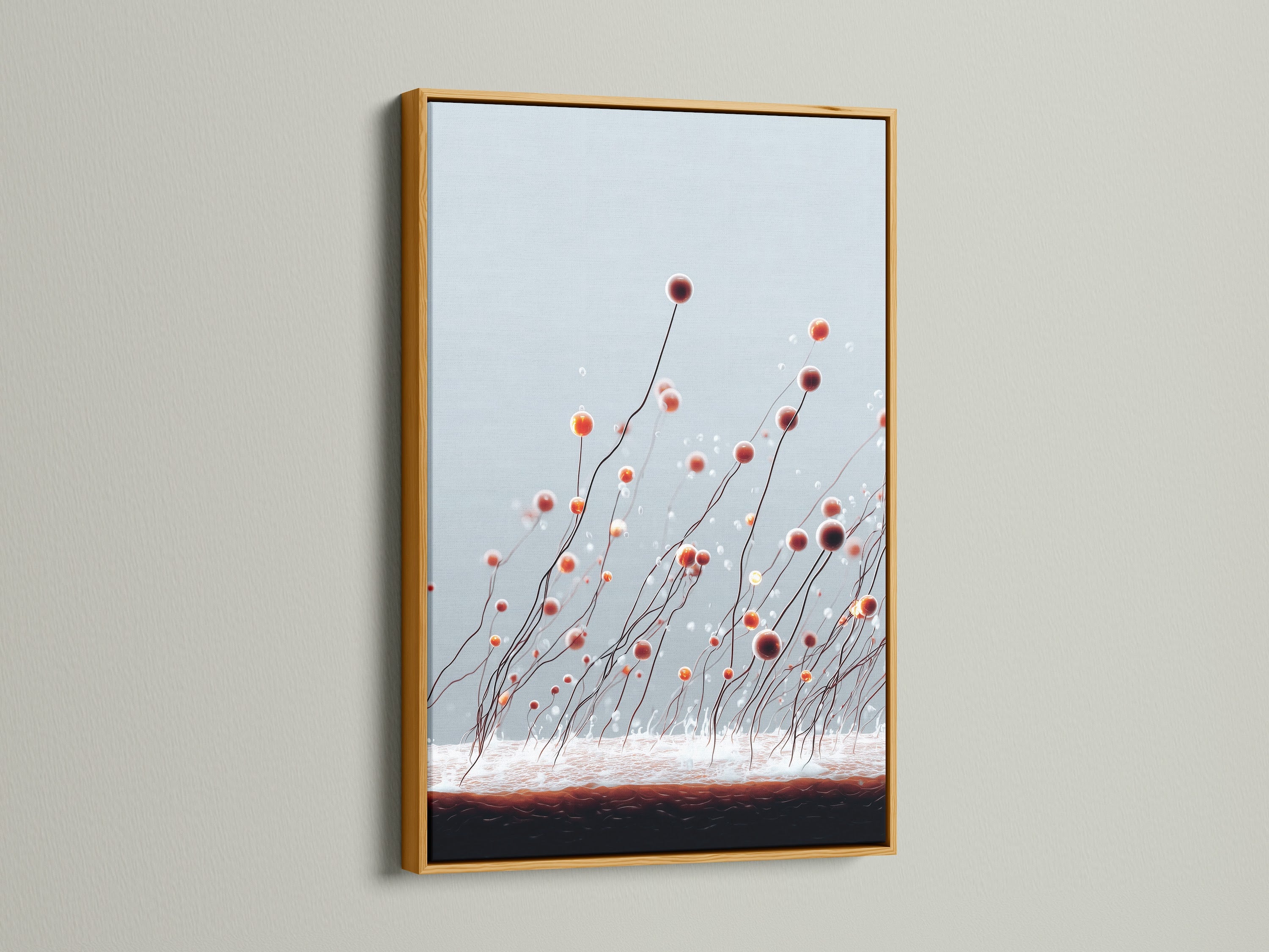 Artwork in a gold frame on display. The gold frame adds a touch of luxury. This enhances the artwork's appeal. Browse our exclusive gold-framed artwork. Bring sophistication to your walls.