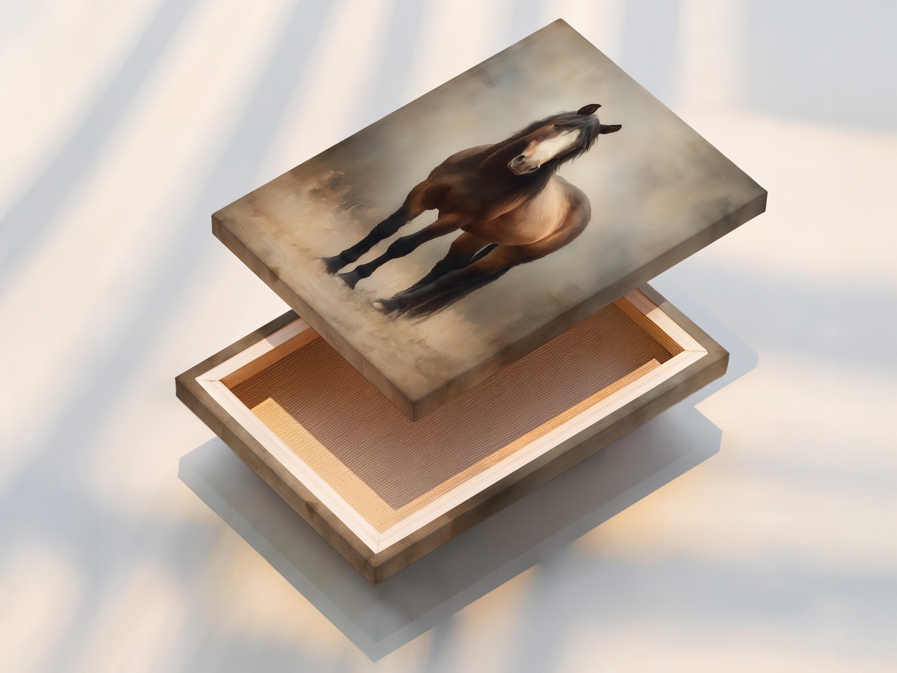 Majestic Brown Horse Print - Rustic Equine Wall Art, Western Home Decor, Animal Photography, Farmhouse Style Artwork for Living Room